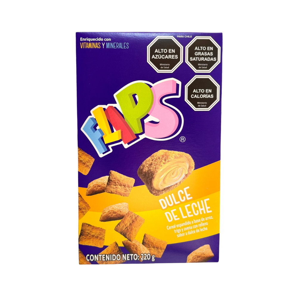 Flips dulce de leche snack dulce relleno