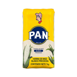 Harina PAN 1 kg harina de maíz blanco precocida para arepas venezolanas