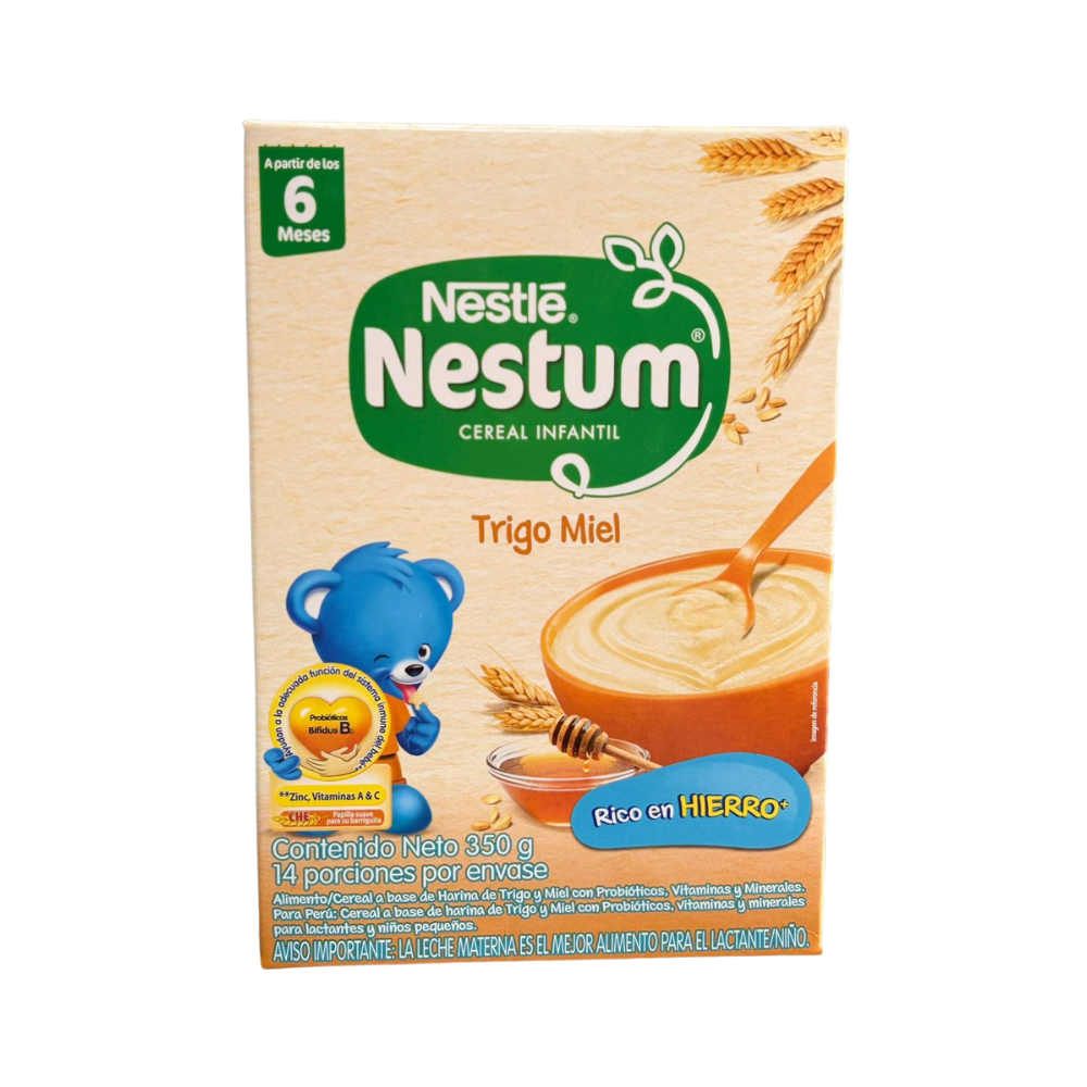 Cereal infantil de trigo con miel, nutritivo y fácil de preparar.